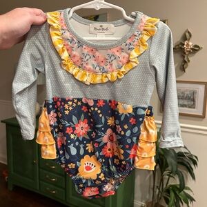 Floral Long Sleeve Baby Romper